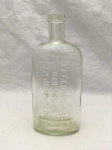 Antique 8" Bottle FELLOWS & CO CHEMISTS, ST JOHN NB New Brunswick Canada - Picture 1 of 9