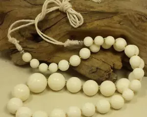 precioso collar coral marino blanco natural18"-25"//(y120a-w3) - Imagen 1 de 2