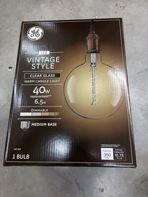 GE Vintage LED 40-Watt EQ G63 Warm White Dimmable Globe Light Bulb 2 pack ES - Image 1 of 3