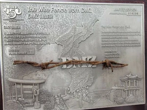 The wire fence from DMZ military vintage plaque 50th anniversary of Korean war - Picture 1 of 3