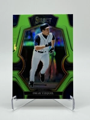 2023 Panini Select #111 OMAR VIZQUEL | Premier Level Neon Green /75 - Image 1 of 3