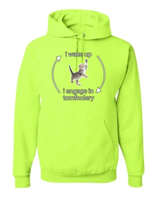 I Wake Up Engage In Tomfoolery Divertida Camisa Gato Arco Meme Unisex Sudadera con Capucha Sudadera Foto 1 de 2