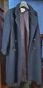 Vintage Worthington Zweireiher Wollkleid Mantel dunkelblau fast schwarz Damen - Bild 1 von 5