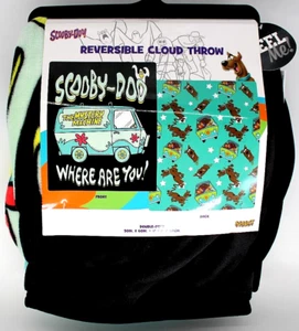 Scooby-Doo Reversible Cloud Throw Double Sided Plush Blanket Mystery Machine - Picture 1 of 4