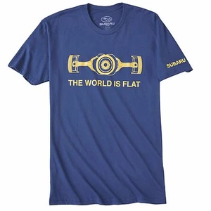 Subaru Official " The World is FLAT " T Tee Shirt Impreza Sti WRX BOXER JDM NEW - Picture 1 of 1