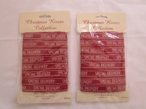 Cinta Honey & Me "Entrega Especial" Cinta de Algodón Rojo 2 piezas Artesanía de Navidad NUEVO - Imagen 1 de 6