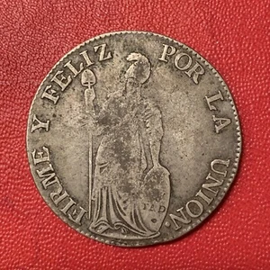 Peru 1836 Cuzco Silver 4 Reales Coin Standing Liberty (A) - Picture 1 of 3