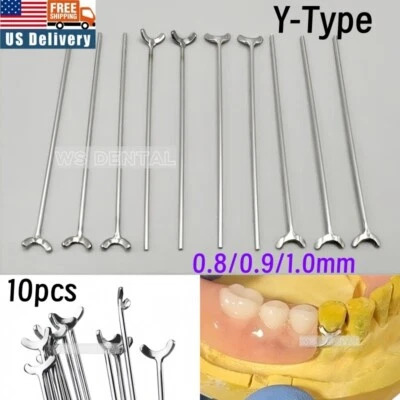 10pcs Dental Y-Type Retainer Oblique Bars Clasps J Clasp Tooth Hold Position