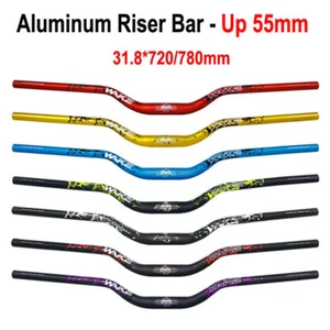 Aluminum Alloy 31.8*720mm/780mm Mountain Bike Handlebar MTB Riser Bar Up 55mm - Picture 1 of 18