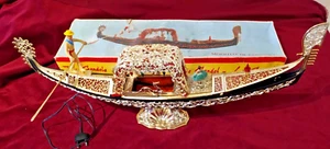 VINTAGE ITALIENISCHES VENEDIG SOUVENIR - BELEUCHTUNGSGONDEL MIT TÄNZERIN - 60er VERPACKT - Bild 1 von 13