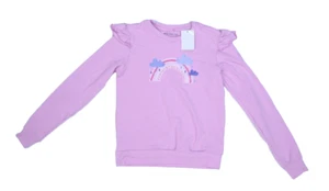 Millie Loves Lily Pink Long Ruffle Sleeve Rainbow Graphic Sweatshirt Girls 14 - Picture 1 of 10