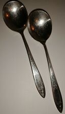 Vintage Wm A. Rogers Silverplate Soup Spoons Antique Silver Plate AA Heavy Onida