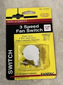 Fantec Replacement 3 Speed Fan Switch #21101 Cam #01 - Picture 1 of 3