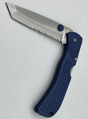 Blue Tanto Lockback  Folding Stainless Steel Blade Pocket Knife  - Image 1 of 4