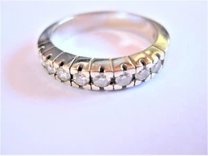 Halb Memory Ring Weißgold 585 mit Brillanten, 7,04 g - Bild 1 von 3