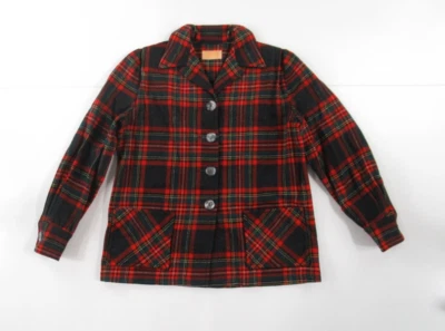 VTG 50s Pendleton Women's Plaid Virgin Wool Shirt Jacket #VT543 - Image 1 of 4