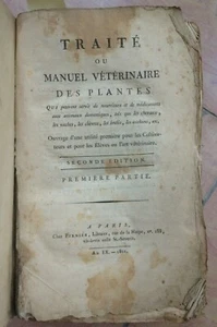 1801 Traité Ou Manuel Vétérinaire Des Plantes (3 Parties En 1 VOL) - Picture 1 of 5