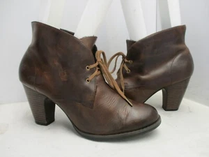 INDIGO by Clarks Brown Leather Lace Up High Heel Ankle Boots Sz 10 M Style 33007 - Picture 1 of 8