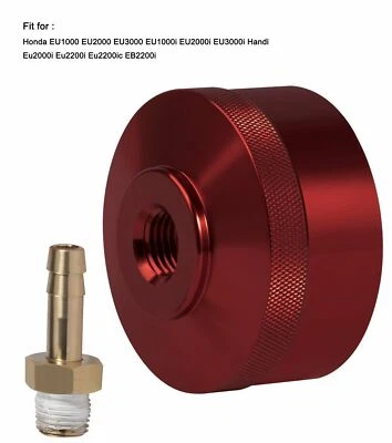 Upgrade Aluminum Red Run Gas Cap with Brass Hose Fitting for Honda Generator - Image 1 of 4