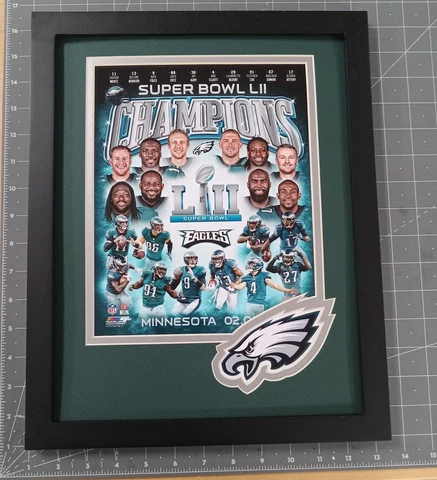Philadelphia Eagles Super Bowl 52 8x10 Team Photo Picture Frame Logo Cover