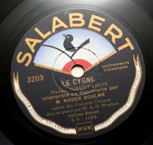 ROGER BOULME cello Saint-Saens & Braga france french salabert 3203 10" 78 rpm - Bild 1 von 1