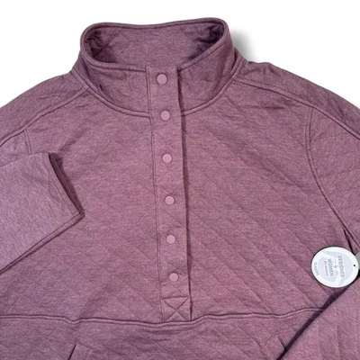 Magellan Campfire 1/2 Snap Long Sleeve Pullover Women's XL Maroon Quilted - Image 1 of 4