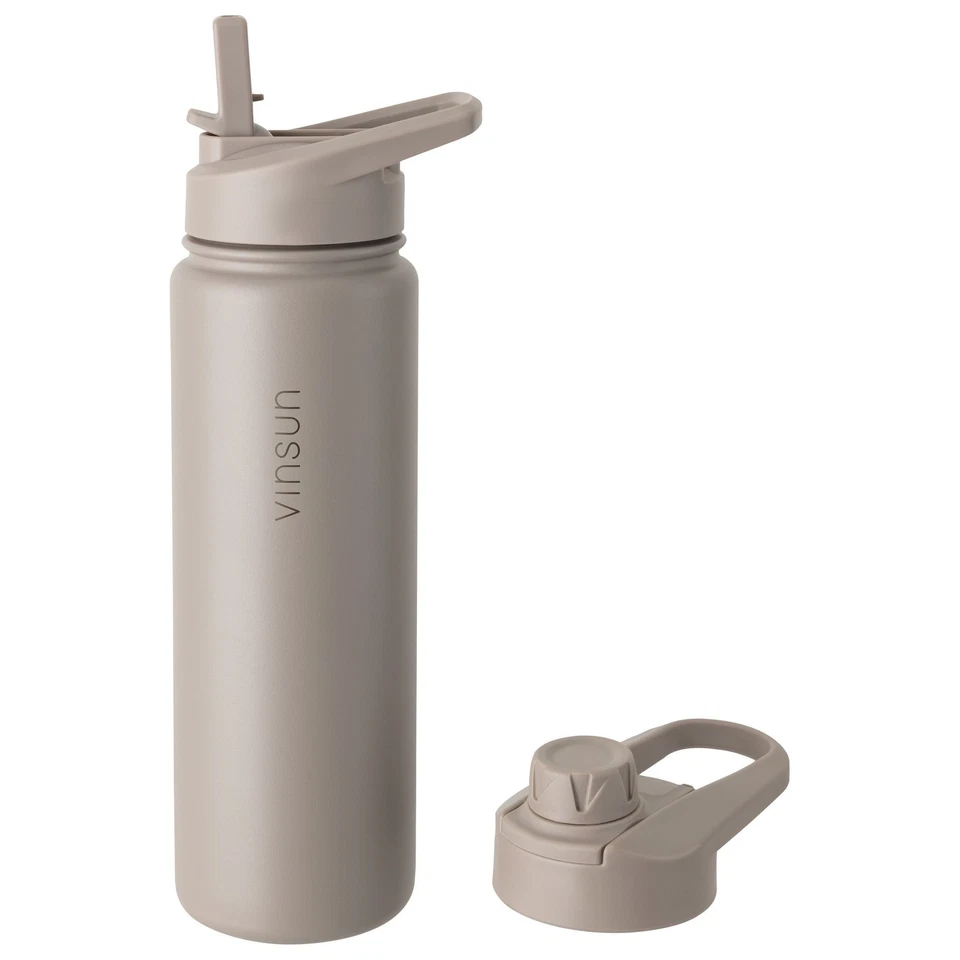 Trink Flasche Edelstahl 750ml Thermoflasche Sport Gym isoliert Strohhalm Vinsun - Bild 1 von 1