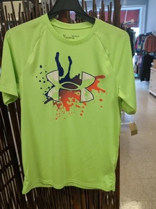 Under Armour Boys' Graphic Tee Lime Short Sleeve Youth XL - Picture 1 of 3