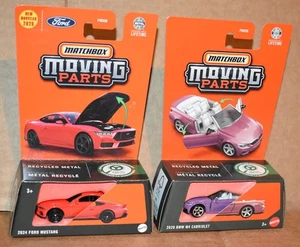 MATCHBOX MOVING PARTS 2024 FORD MUSTANG & 2020 BMW M4 CABRIOLET LOT OF 2 NEW - Picture 1 of 7