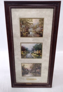 Hometown Series Thomas Kinkade with COA Set of 3 Framed Lithograph Prints - Picture 1 of 2