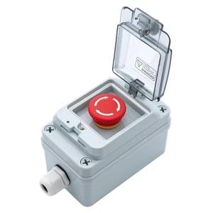 Botón de parada de emergencia industrial, interruptor de apagado eléctrico con caja, IP67 W... - Imagen 1 de 7
