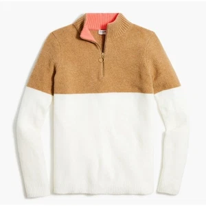 J.Crew | Maglione con zip colorblock misto lana | Taglia Medium - Foto 1 di 6