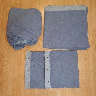 Juego completo de sábanas LL Bean Denim tamaño king azul vintage RARO Foto 1 de 4