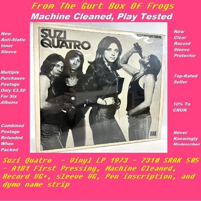 Suzi Quatro  - Vinyl LP 1973 - 7310 SRAK 505 - A1B1 First Pressing - Image 1 of 4