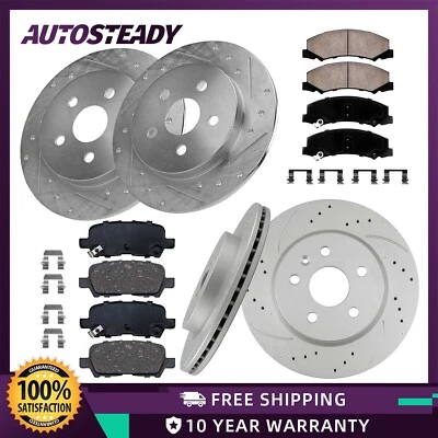 Front + Rear Drilled Brake Rotors Pads for 2014 - 2016 Chevrolet Impala Limited - Изображение 1 из 4