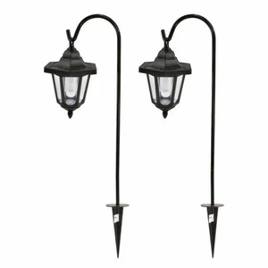 2x Classic Solar Powered Outdoor Garden Hanging LED Shepherd Lantern Lights - Picture 1 of 3