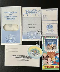 1987 Cabbage Patch Kids Babies Doll Tag & Birth Certificate / Adoption Papers - Picture 1 of 12