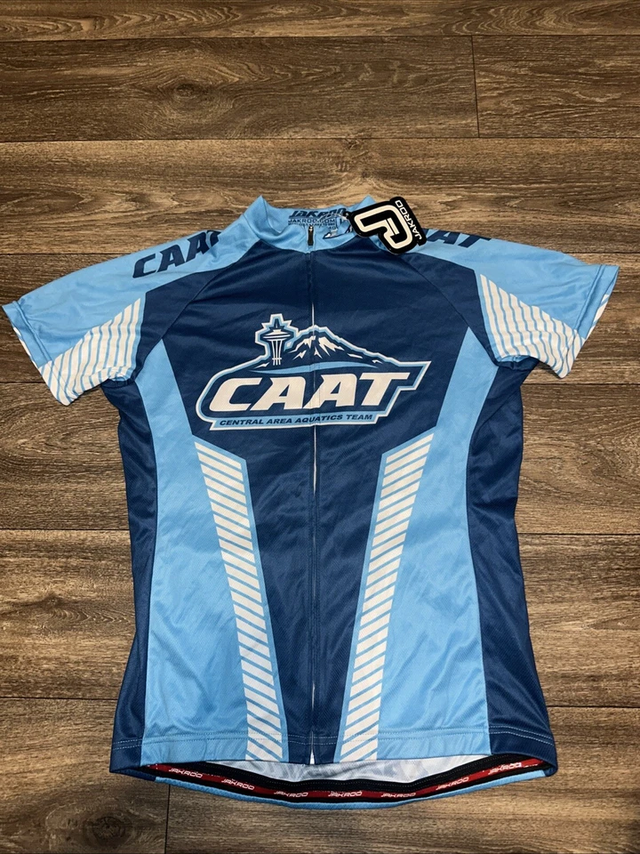 Camiseta de ciclismo Jakroo feminina grande nova com etiquetas Central Area Aquatic Team #OO - Imagem 1 de 3