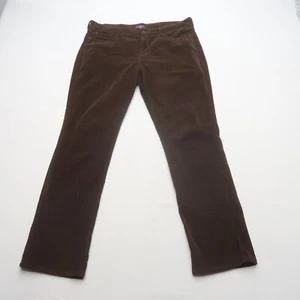 NYDJ Womens Corduory Pants Size 12 Straight Leg Brown Cotton Stretch - Picture 1 of 10