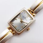 Two Tone Rectangular Anne Klein Classic Elegant Watch for Women Gold and Silver