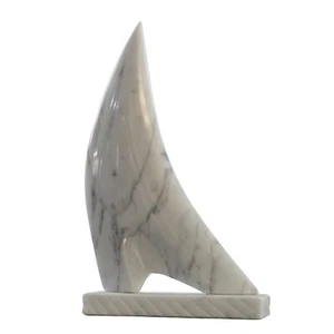 Segel Skulptur aus weißem Marmor Sail Nautical Style Design Home Decor H 36 cm - Bild 1 von 2