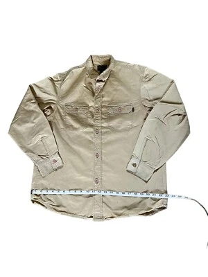 VINTAGE Stussy Authentic Gear Beige Lona Manga Larga Con Botones Para Hombre Talla L Foto 1 de 4