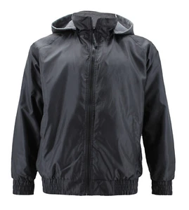 Men's Water Resistant Windbreaker Fleece Lined Removable Hood Zipper Jacket - Picture 1 of 6