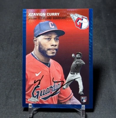 Xzavion Curry Blue Prism Refractor Rookie RC 2023 Topps Chrome Platinum Card #32 - Image 1 of 2