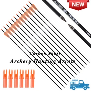 30"Carbon Arrows 7.8mm for Compound Recurve Bow Target Hunting Shooting 12Pcs - Picture 1 of 6