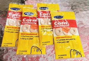 Dr Scholl's Soft Latex Foam Corn Cushions 9 Count, New in Pack, Lot of 4 - Picture 1 of 4