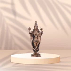 Artesanal Cobre Tirupati Balaji Señor Sri Venkateswara Oficina Éxito Decoración - Imagen 1 de 6
