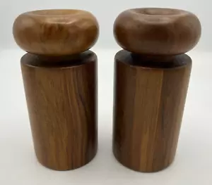 Nissen Denmark Teak Salt and Pepper Shakers Mid Century MCM - Picture 1 of 12