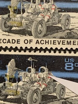 4/391 US Stamp Sc #1424-5 8c Runaway Flags Color Shift Errors MNHOG Block 4 EFO - Image 1 of 4