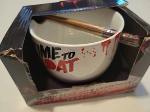 IT Pennywise Ramen Bowl 20oz Chopsticks Horror Stephen King Clown Halloween NEW - Picture 1 of 6